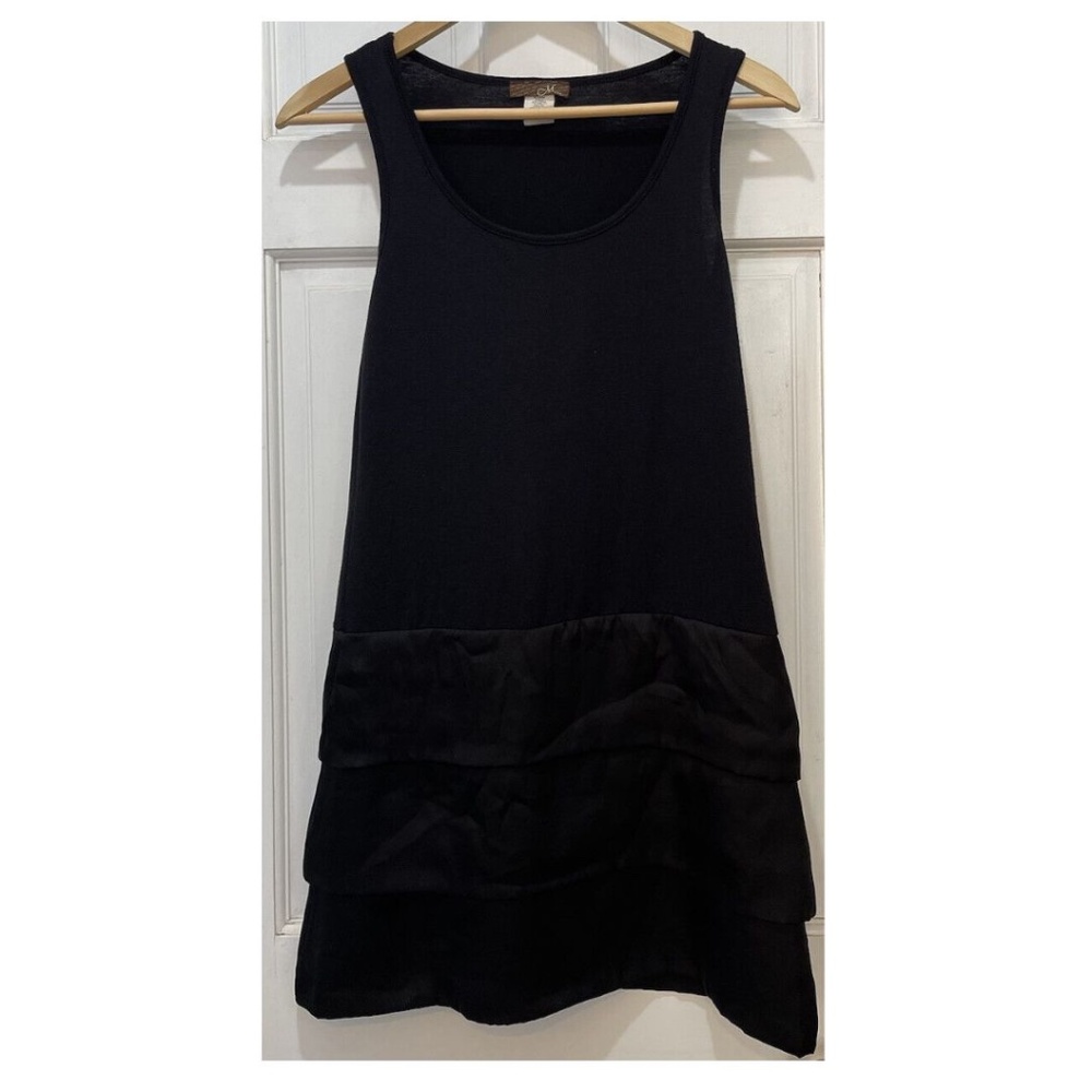 M USA Black Sleeveless A-Line Bottom Tiered Dress Women’s Size Small